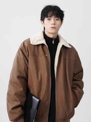 Men brown faux - faux, leather